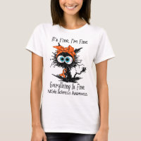 Funny Black Cat Its Fine I'm Fine Multiple Scleros