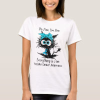 Funny Black Cat Its Fine I'm Fine Prostate Cancer