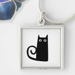 Funny Black Cat Keychain<br><div class="desc">Cute little black cat for luck.  Original art by Nic Squirrell.</div>