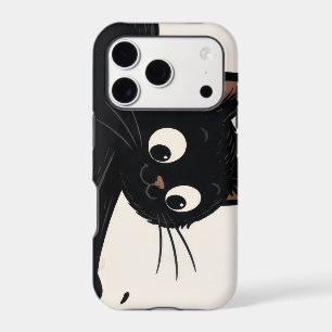 Funny Black Cat Knocking Over Pumpkin Halloween iPhone 17 Pro Case