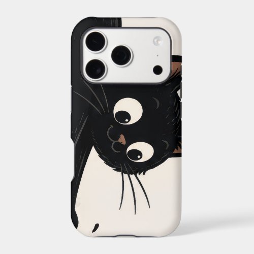 Funny Black Cat Knocking Over Pumpkin Halloween iPhone 17 Pro Case
