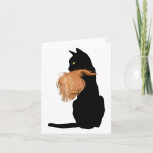 Funny Black Cat Lady Kamala With Trump Hair Vote K Card