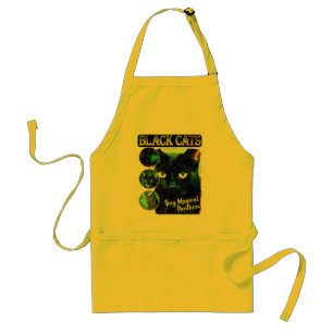 Funny Black Cat Lover Faux Bootleg 90s Graphic Adult Apron
