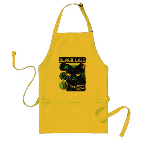 Funny Black Cat Lover Faux Bootleg 90s Graphic Adult Apron