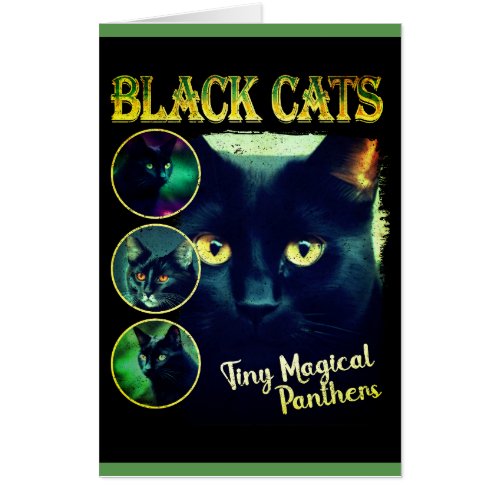 Funny Black Cat Lover Faux Bootleg 90s Graphic Card