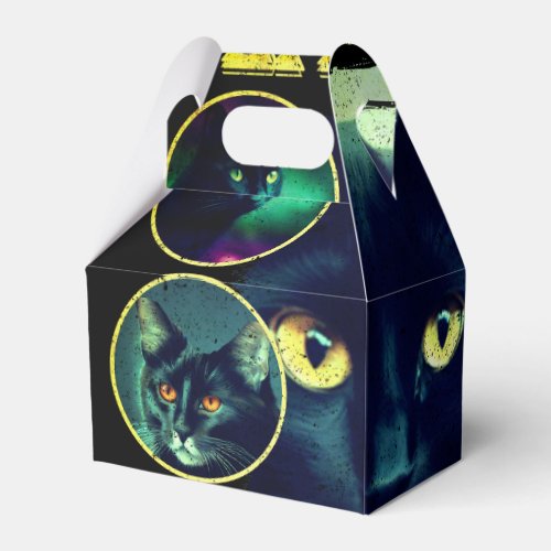 Funny Black Cat Lover Faux Bootleg 90s Graphic Favor Boxes