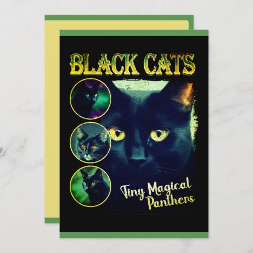 Funny Black Cat Lover Faux Bootleg 90s Graphic Holiday Card