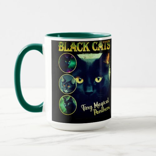 Funny Black Cat Lover Faux Bootleg 90s Graphic Mug