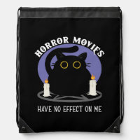 Funny Black Cat Loves Horror Movie