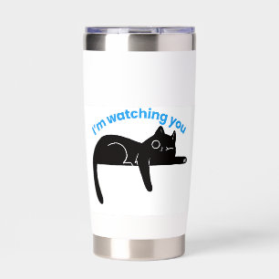 Funny Black Cat Minimal Illustration Insulated Tumbler