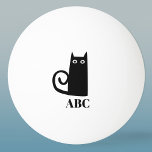 Funny Black Cat Monogram Ping Pong Ball<br><div class="desc">Cute little black cat for luck.  Original art by Nic Squirrell.  Change the monogram initials to personalize.</div>