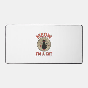 Funny Black Cat Moon Vintage Halloween Design_1 Desk Mat