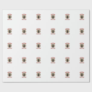 Funny Black Cat Moon Vintage Halloween Design_1 Wrapping Paper