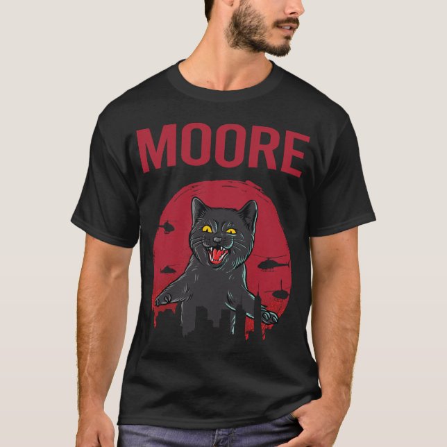 Funny Black Cat Moore T-Shirt (Front)