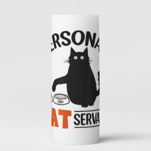 Funny Black Cat Personal Cat Servant Pillar Candle