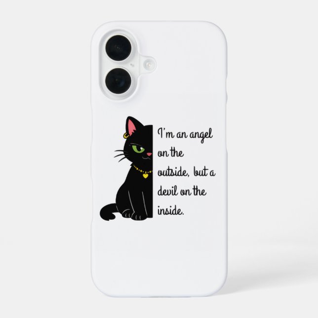 funny black cat phone case (Back)