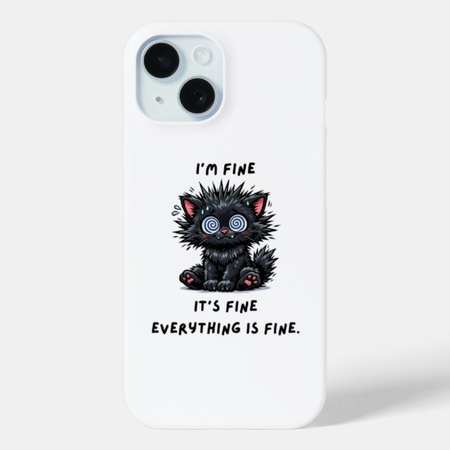 funny black cat phone case (Back)