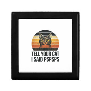 Funny Black Cat Pspsps Vintage Sunset Design_1 Gift Box
