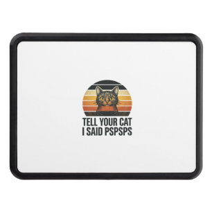 Funny Black Cat Pspsps Vintage Sunset Design_1 Hitch Cover