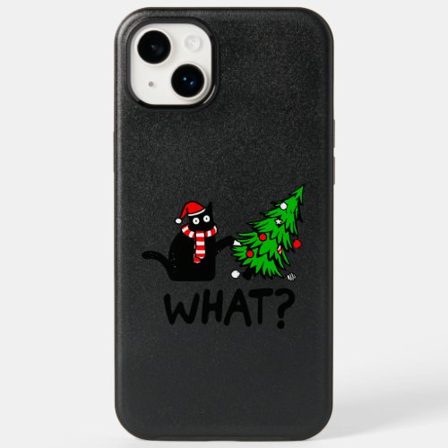 Funny Black Cat Pushing Christmas Tree Pet Lover OtterBox iPhone 14 Plus Case