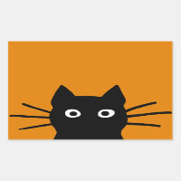 Funny Black Cat Rectangular Sticker