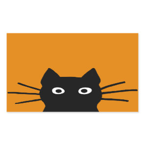 Funny Black Cat Rectangular Sticker
