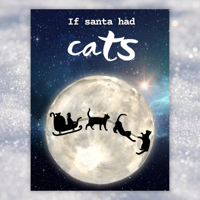 Funny black cat Santa Christmas Holiday Postcard (Creator Uploaded)