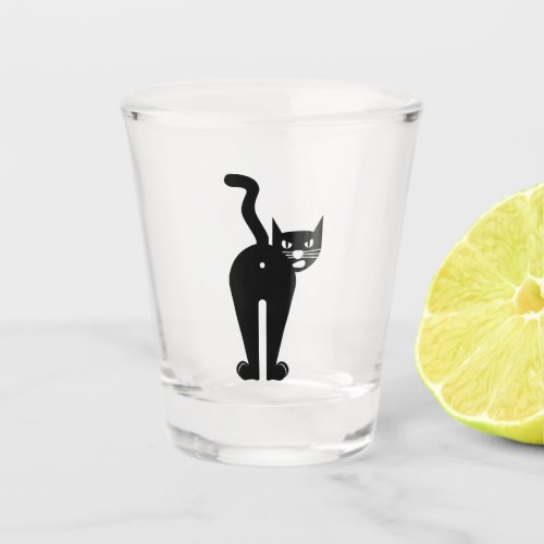 Funny Black Cat Shot Glass