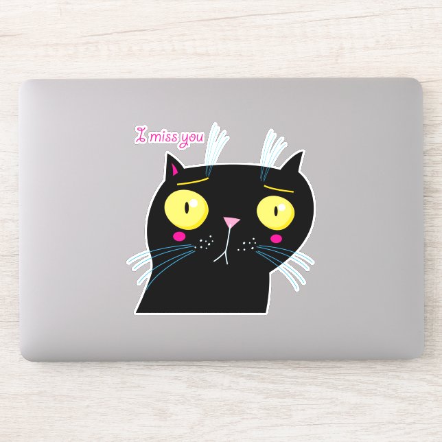 funny black cat sticker (Computer)