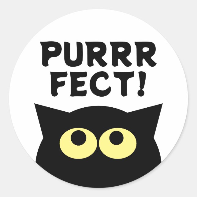 Funny black cat stickers with custom quotes (Front)