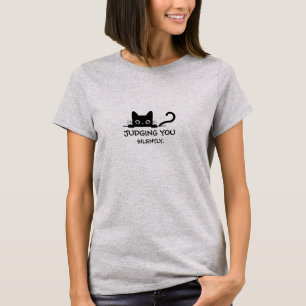 Funny Black Cat T-Shirt – Judging You Silently