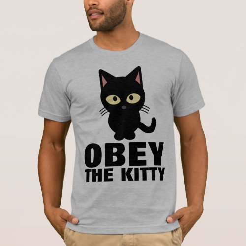 FUNNY BLACK CAT T_SHIRTS OBEY T_Shirt