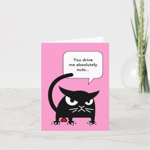 Funny Black Cat Valentines Day Cards Badd Gato