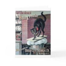 Funny black cat vintage baking powder poster ad
