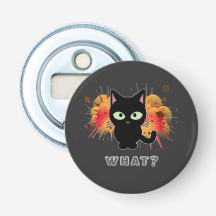 Funny Black Cat What Cute Kitten Lovers Pet Humor Bottle Opener