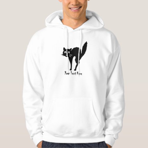 funny black cat with arched back halloween hoodie