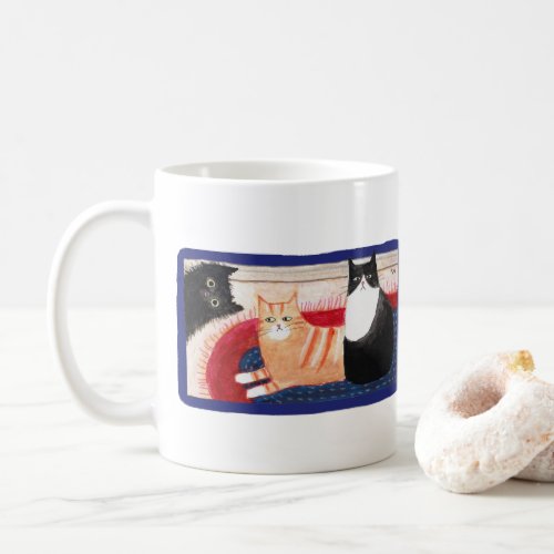 Funny Black Cat with Ginger Tuxedo July 4th gift Coffee Mug