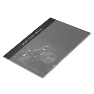 Funny Black Cat with the Camera Notepad
