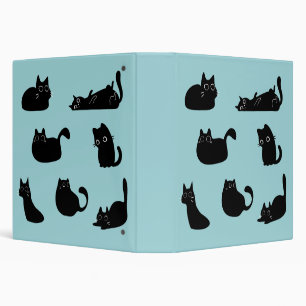 Funny Black Cats 3 Ring Binder