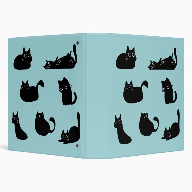  Funny Black Cats 3 Ring Binder (Background)