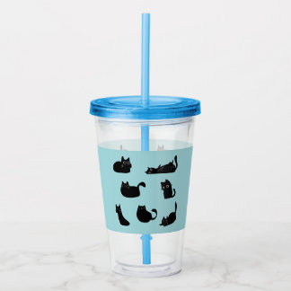 Funny Black Cats Acrylic Tumbler