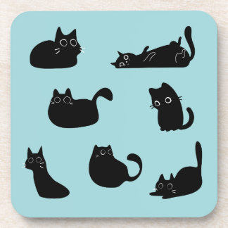 Funny Black Cats Beverage Coaster