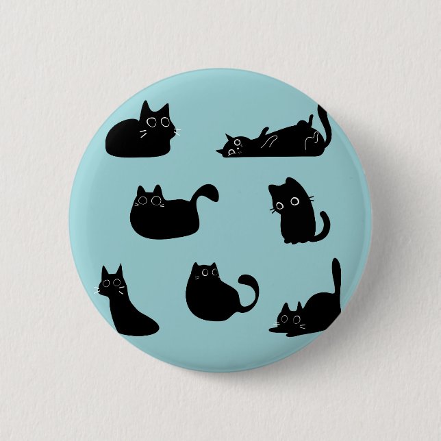Funny Black Cats Button (Front)