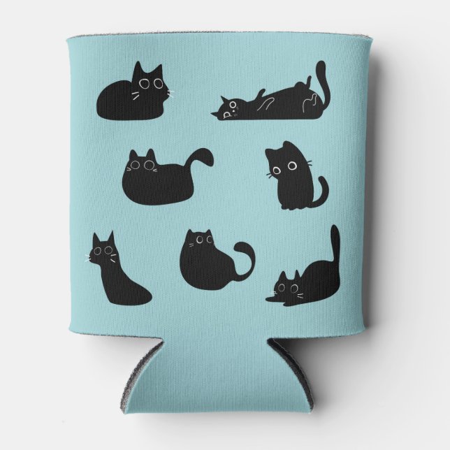 Funny Black Cats Can Cooler (Front)