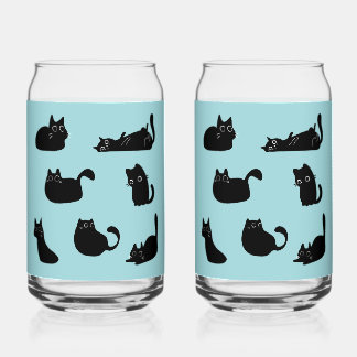 Funny Black Cats Can Glass