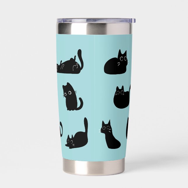 Funny Black Cats Insulated Tumbler (Left)