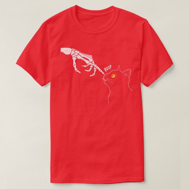 Funny Black Cats Lover Skeleton Hand Cat Lovers  T-Shirt (Design Front)