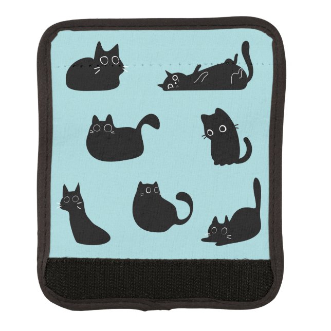  Funny Black Cats Luggage Handle Wrap (Front)