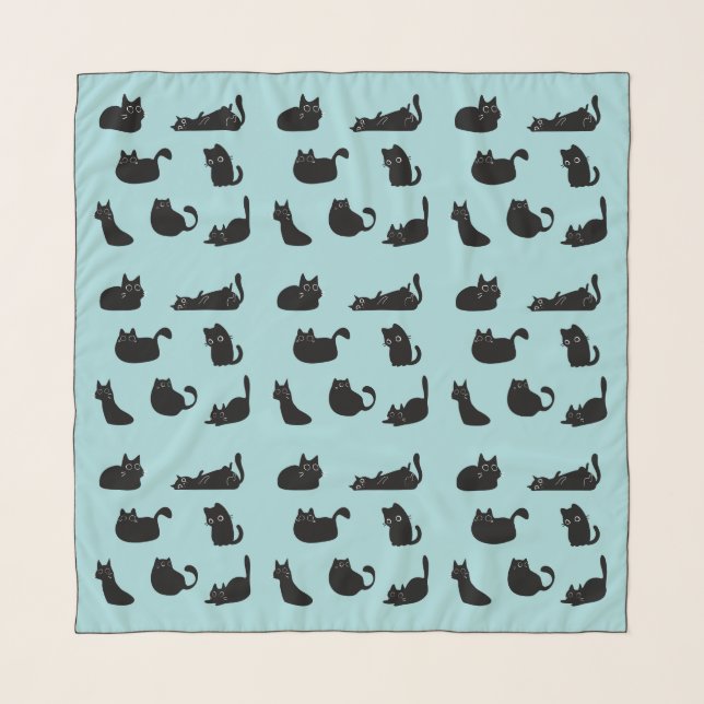Funny Black Cats Scarf (Front)