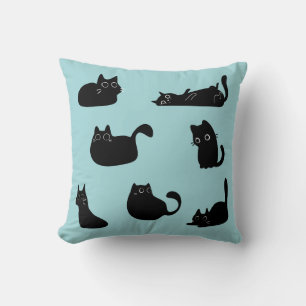 Funny Black Cats Throw Pillow